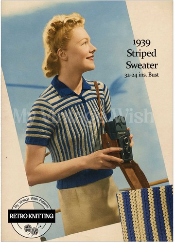 Vintage 1930s striped sweater - vintage,