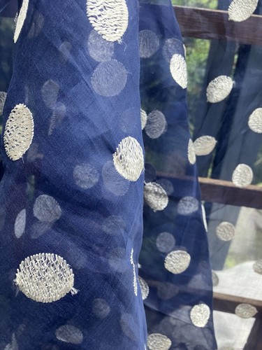 Vintage 1930s navy organza - 1930s,