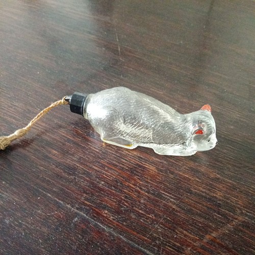Vintage old cat shape - old, glass
