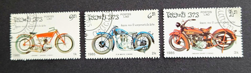 Vintage motorcycle stamps set - vintage,