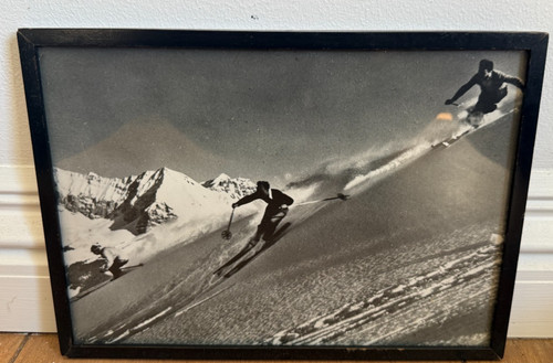 Vintage ski print original - ski,