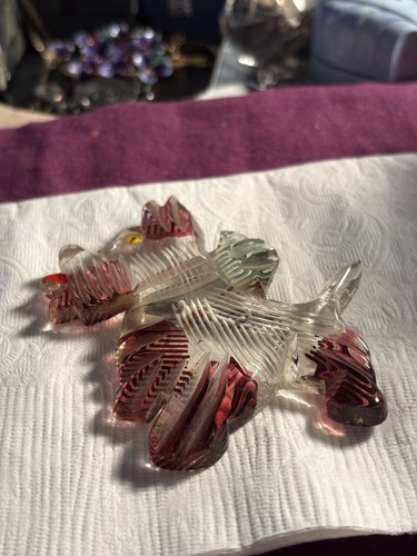 Vintage 1930s lucite dog pin - 1930s,