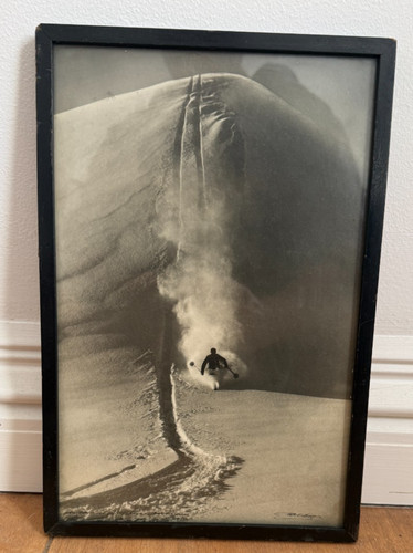 Vintage ski print original - print,