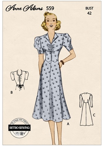 1930s tea dress vintage sewing - 1930s,