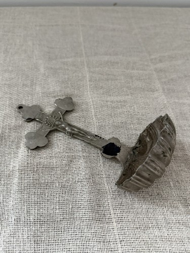Vintage french holy water font - french,