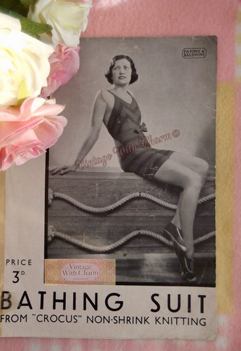 Vintage 1930s lady swimsuit - 1930s, lady's